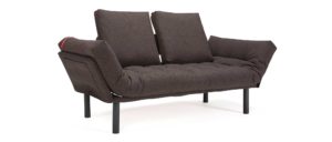 Innovation ROLLO kleines Sofa mit klappbaren Armlehnen, Liege mit schwarzen Metallbeinen - 80x200