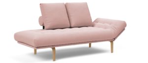 ROLLO von Innovation Schlafsofa Gästebett in rosa mit Holzbeinen aus Eiche - 80x200 cm Liegefläche
