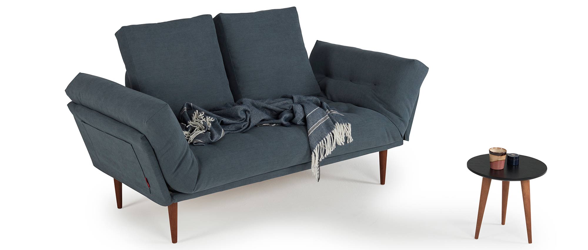 Sofabett für 1 Person von Innovation, Daybed und Sofa mit dunklen Holzfüßen - Liegefläche 80x200 cm