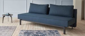 Sofa Schlafsofa blau mit Gästebett-Funktion für 2 Personen ohne Armlehnen - 140x200 cm Liegefläche