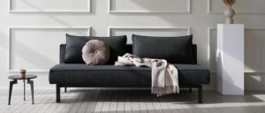 Innovation SLY Schlafsofa ohne Armlehnen mit schwarzen Metallbeinen, Gästebett klappbar - 140x200 cm