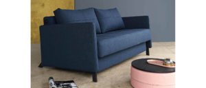 blaues Sofa mit Schlaffunktion, Klappsofa mit Armlehnen, Gästebett für 2 Personen - 160x200 cm 140x200 cm