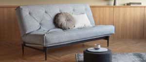 Sofabett für jeden Tag mit Holzfüßen, Lattenrost und Matratze, Dauerschläfer für 2 Personen - Liegefläche 140x200 cm