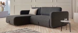 VOGAN LOUNGER Innovation Schlafsofa mit Armlehnen, L-Sofa mit ausziehbarer Sitzfläche - 120x200cm
