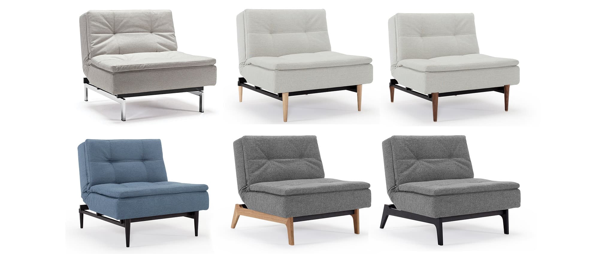 DUBLEXO Sessel von Innovation mit hellen, dunkelbraunen oder schwarzen Holzfüßen oder schwarzen Metallfüßen oder Chromfüße