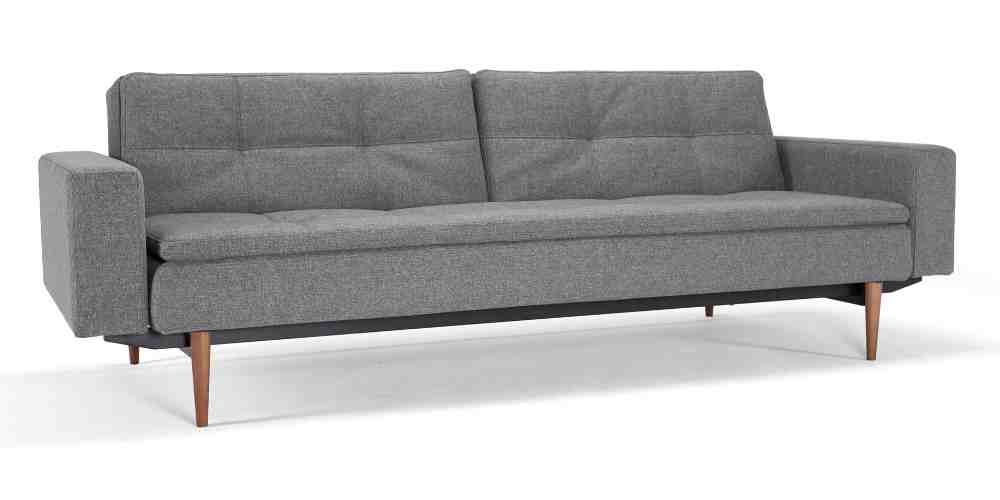 DUBLEXO FREJ Schlafsofa mit Polsterarmlehnen von Innovation, skandinavisches Designer Sofa - Liegefläche 110x200 cm
