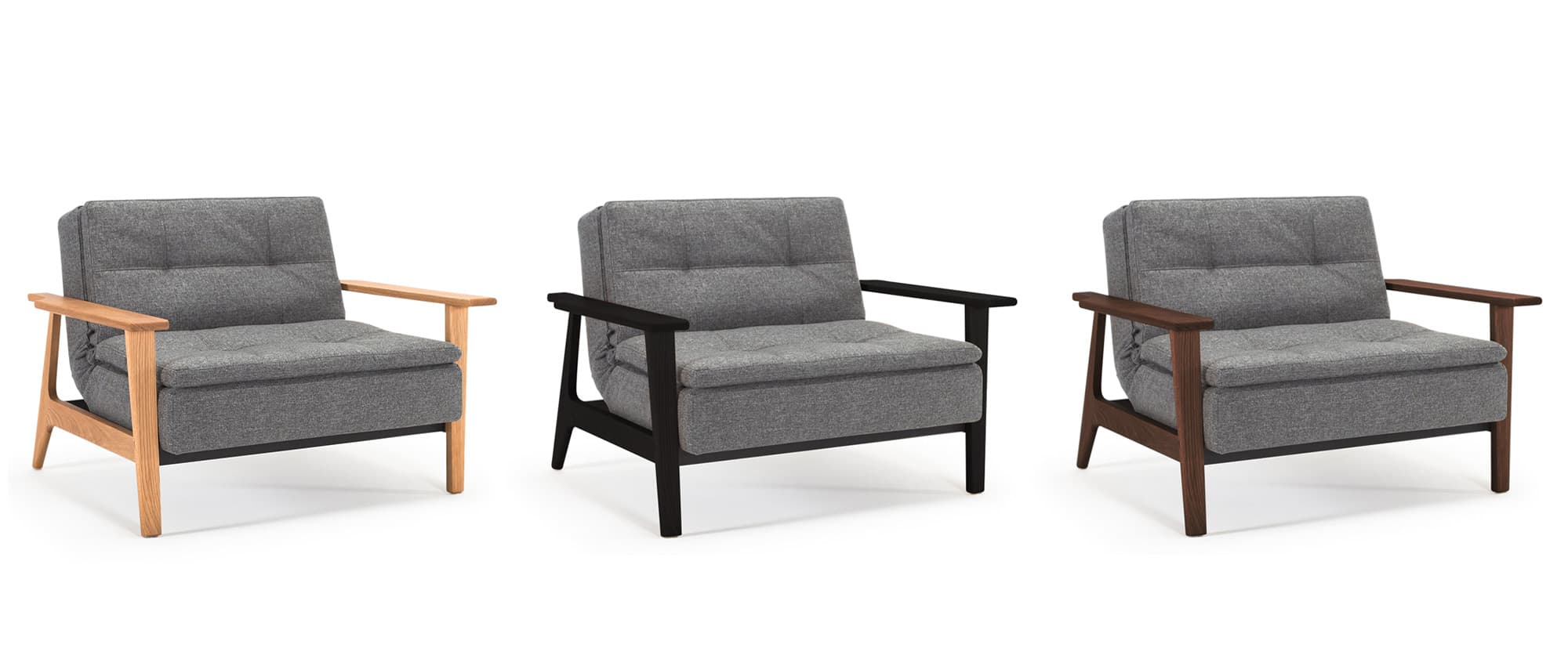 DUBLEXO Sessel mit Holzarmlehnen FREJ, Klappsessel mit verstellbarer Rückenlehne
