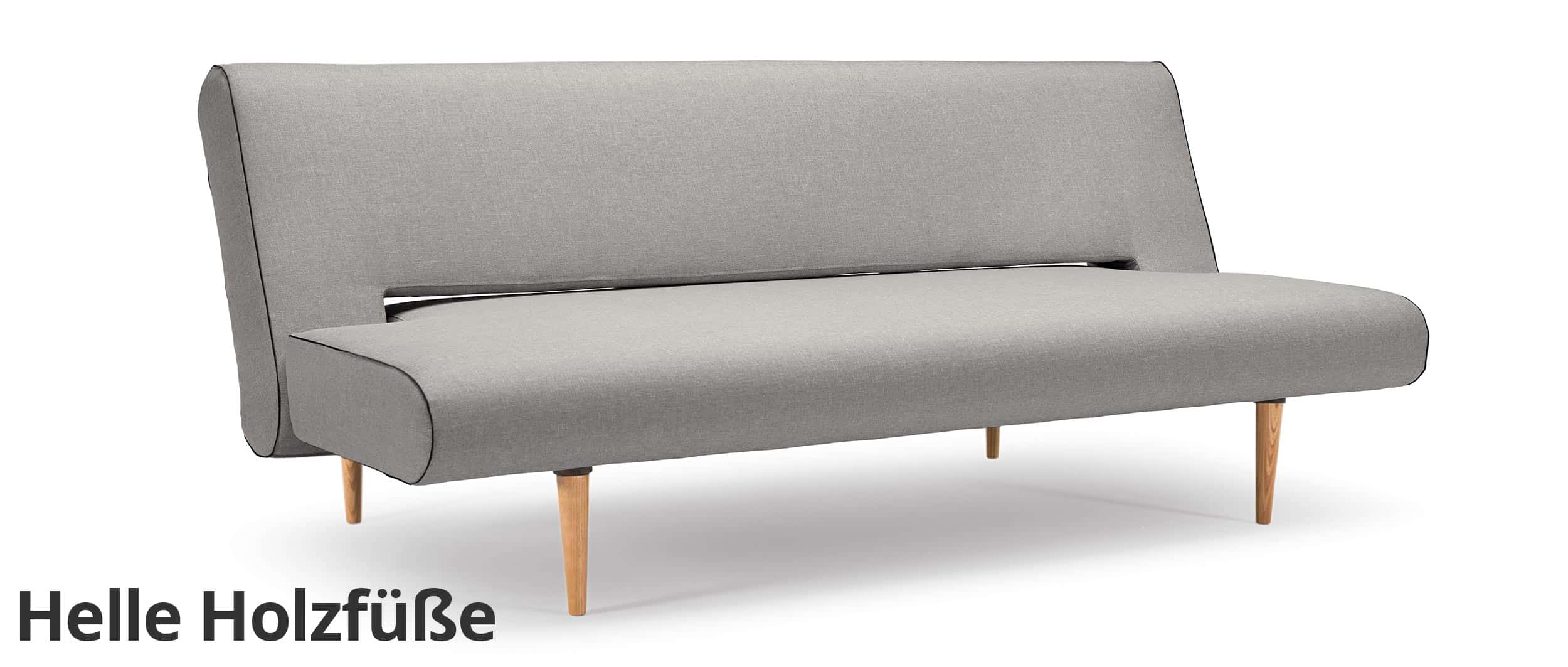 Schlafsofa UNFURL von Innovation mit verstellbarer Rückenlehne, helle Holzfüße, Klappsofa Gästebett ohne Armlehnen - 120x200 cm