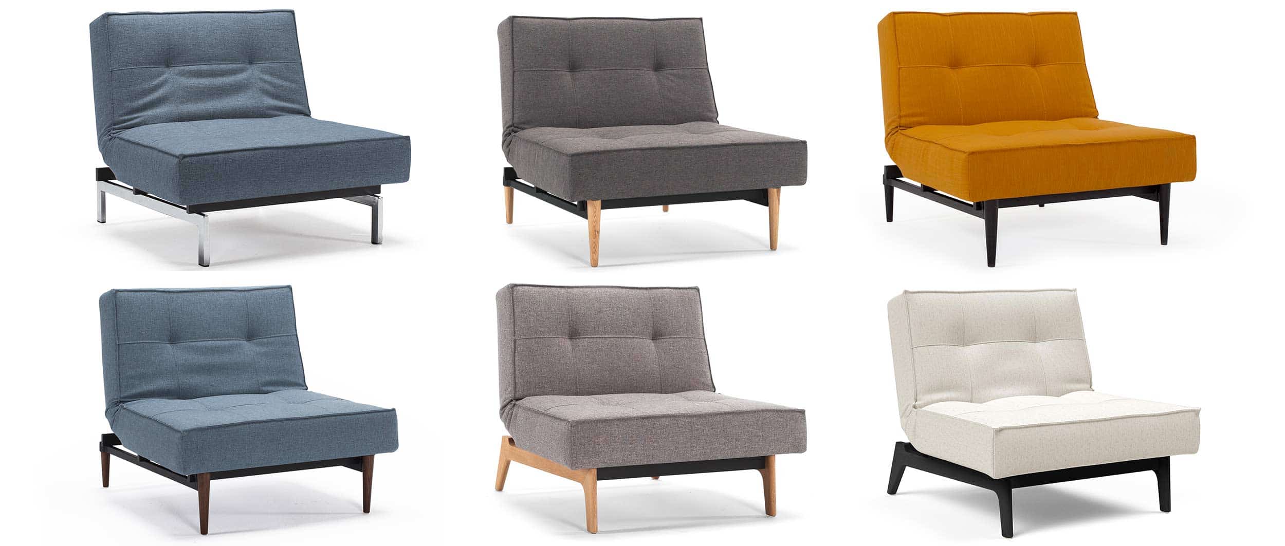 Innovation SPLITBACK Sessel mit verstellbarer Rückenlehne, Klappsessel skandinavisches Design