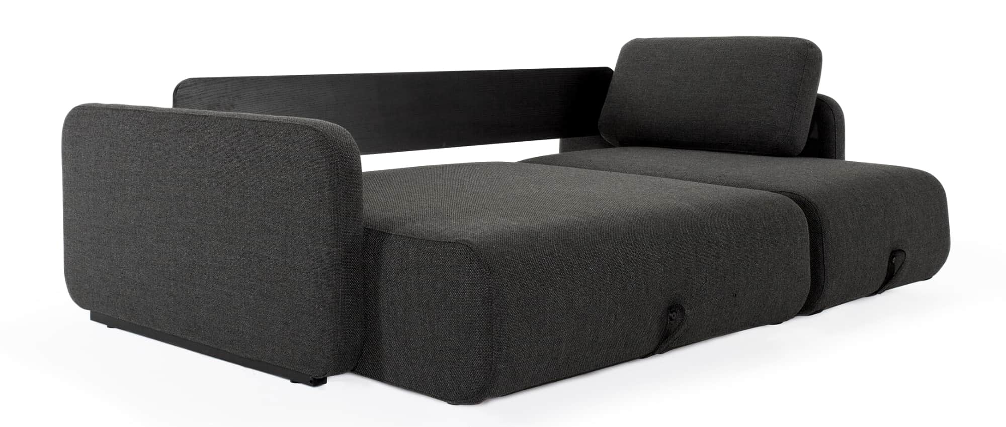 VOGAN Schlafsofa von Innovation mit Longchair, L-Sofa mit Armlehnen und Gästebett-Funktion - 120x200 cm