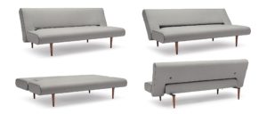 Innovation Schlafsofa UNFURL LOUNGER, Gästebett Lounge Sofa mit Holzfüßen ohne Armlehne - Liegefläche 140x200cm
