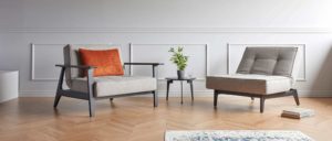 Sessel mit oder ohne Armlehnen SPLITBACK von Innovation, Holzfüße skandinavisches Design, Zubehör SPLITBACK Schlafsofa